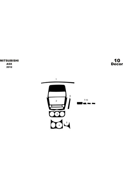 meriç cockpit design ميريتش ®   ميتسوبيشي Asx توربيدو أمامي مطلي أسود لامع 10...