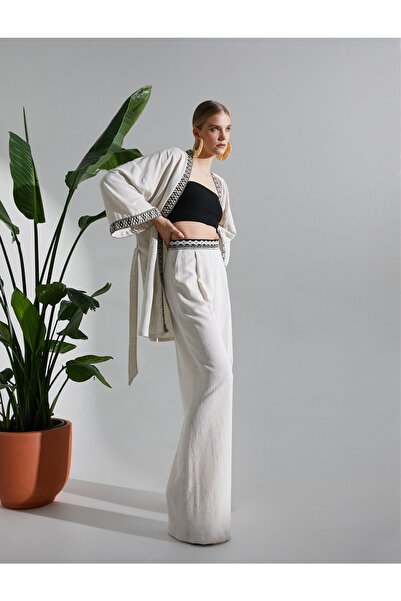 Koton Kalhoty Palazzo skládaná směs kapesního prádla