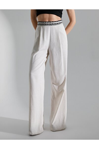 Koton Kalhoty Palazzo skládaná směs kapesního prádla