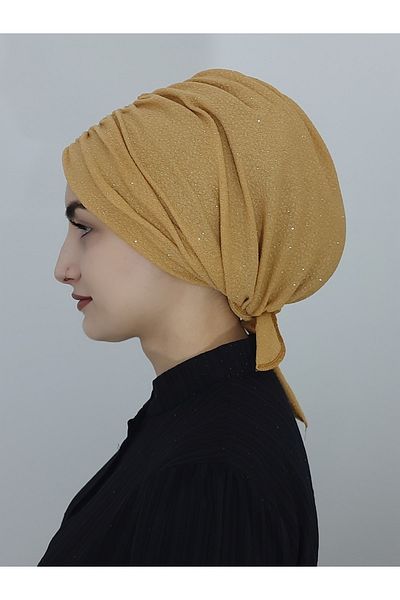 erasra class Glittery Evening Dress Ready Tied Bonnet Gold