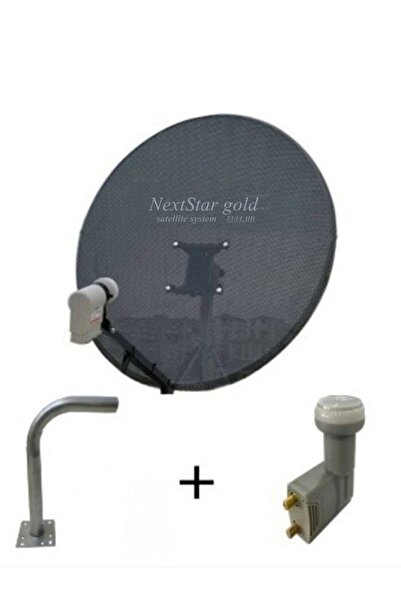NEXT NEXTSTAR 80 Cm Delikli Gri Nextstar Gold Çanak Anten 2 Li Lnb Hediye L Demir Ile Birlikte...