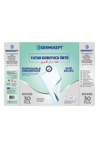 DERMOSEPT - Patient Diapers 60x90 - 30 Pieces - 6 Packs
