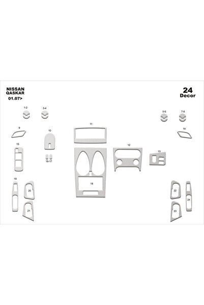 meriç cockpit design ميريتش ®   نيسان قشقاي توريدات أمامية ألمنيوم 24 قطعة 20...