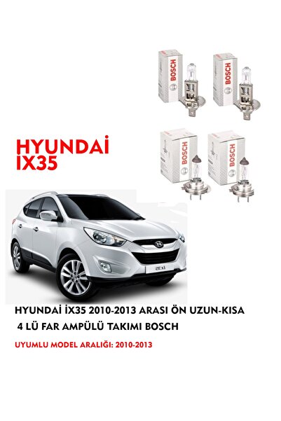 Bosch Hyundai Ix35 2010-2013 Arası Uyumlu Ön Uzun-kısa 4 Lü Far Ampülü Takımı