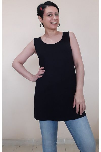 Mertcan Butik Strappy Black T-Shirt