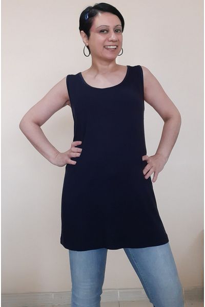 Mertcan Butik Strap Navy Blue T-Shirt
