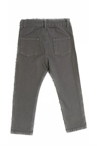 minny max Gray Color Gabardine Fabric Children's Trousers with Adjustable Elastic Waist