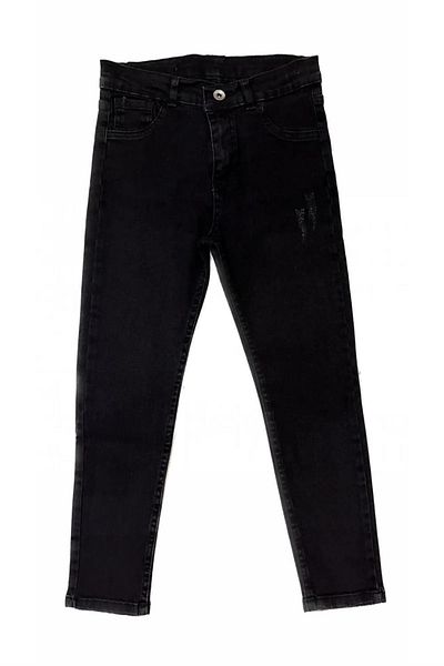 minny max Boy's Black Denim/Jeans Trousers with Adjustable Elastic Waist