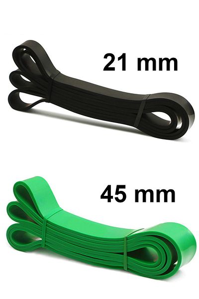 Jet 2 Li Resistance Powerband Power Band Set المقاومة الفرقة الهوائية القرفصاء 45 مم + 21 مم أخضر-أسود