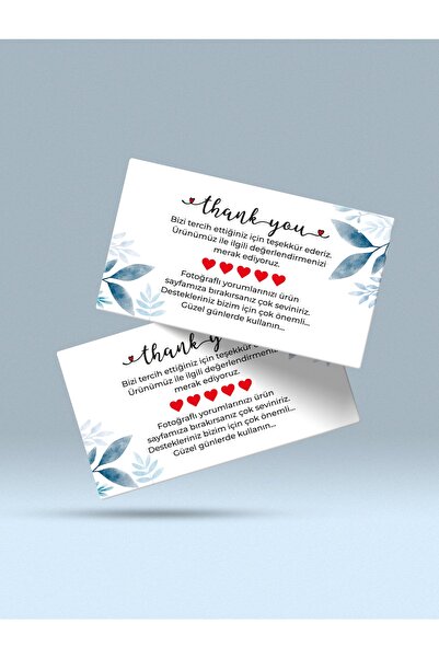 Hafsa Ticaret Thank You Card 50 Adet Tek Yön