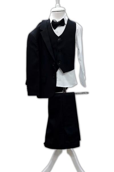 Tarz Çocuk Erkek Çocuk Siyah Takım Elbise 9 - 12 Yaş