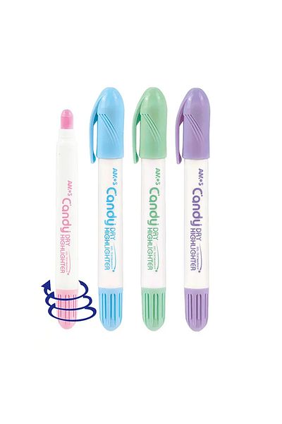 Amos 4 New Pastel Colors Highlighter Set Candy Highlighter Gel Dry -Candy