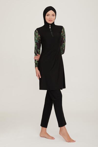 Adasea Women's Long Sleeve Harry Black Hijab Swimsuit 4c4t2n5