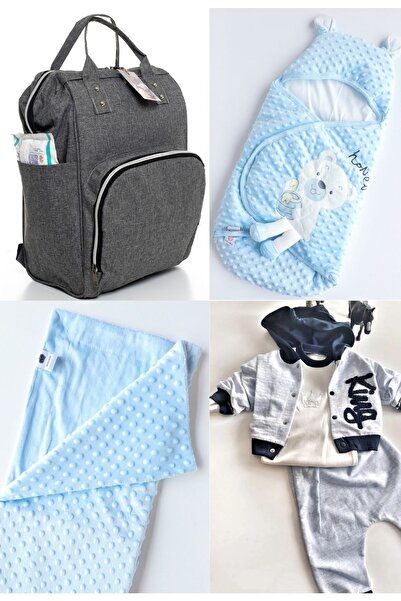 sahra bebek طقم ولادة مكون من 4 قطع (حقيبة ظهر للعناية بالطفل، مخرج المستشفى،...