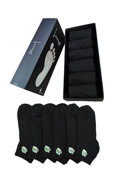 Leement socks Ανδρικά μπαμπού 6 ζευγάρια ίσια δάχτυλα χωρίς ραφή κοντά μποτάκια Κάλτσες άνετες ελαστικές