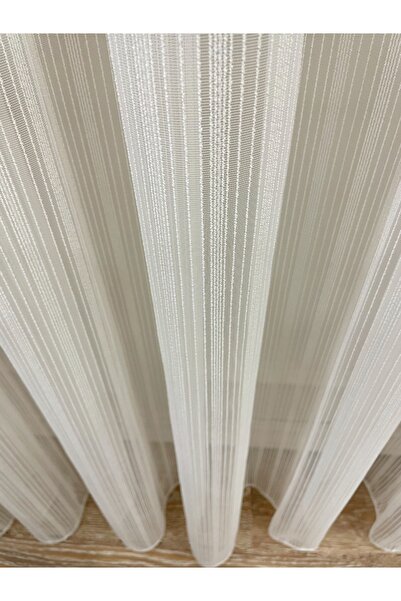 Brillant Modern Striped 1/2.5 Normal Pleat - Ecru Cream Color Tulle Curtain