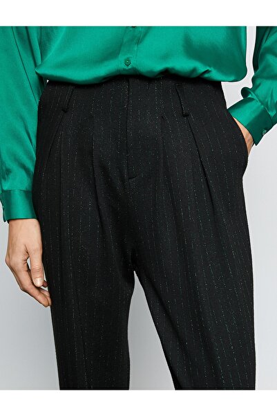 Koton Melis Ağazat X - Simli Pileli Havuç Pantolon