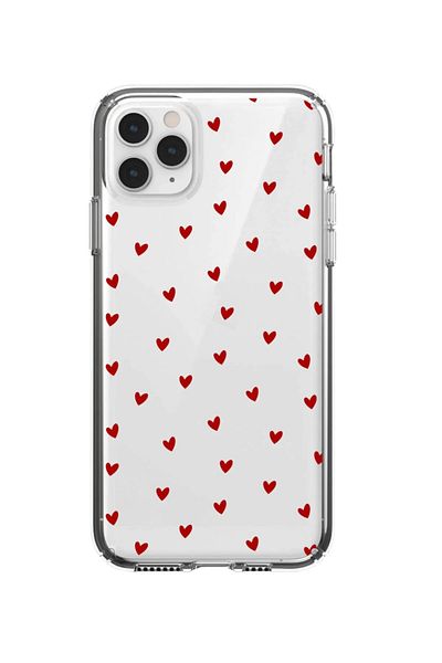 butikcase حافظة هاتف آيفون 11 برو شفافة ذات قلوب صغيرة