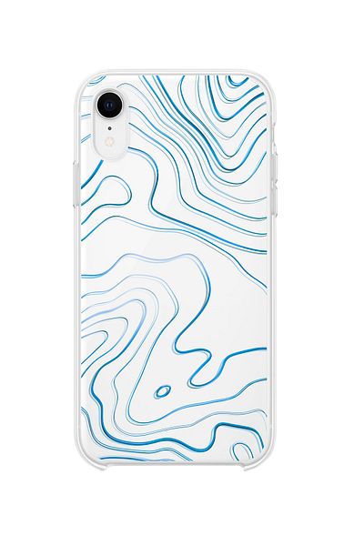 butikcase حافظة هاتف آيفون Xr بلو لاين أبراكت شفافة