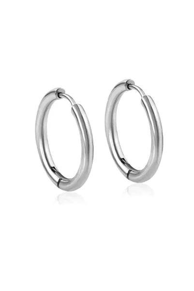 Heppii 18 Mm Surgical Steel Hoop Earrings Silver Colored
