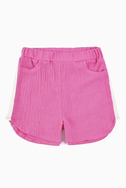 2 Renkli Pembe/ekru Unisex Şile Bezi Şort