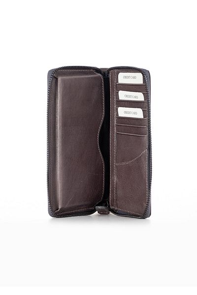 Niki Leather Πορτοφόλι Crespo Vintage Δερμάτινο με φερμουάρ Unisex θήκη για κάρτες