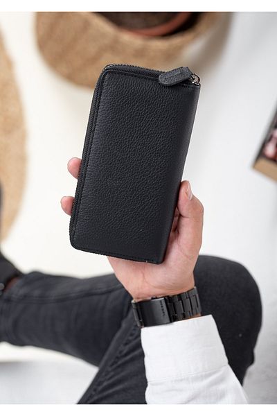 Niki Leather Πορτοφόλι Crespo Vintage Δερμάτινο με φερμουάρ Unisex θήκη για κάρτες