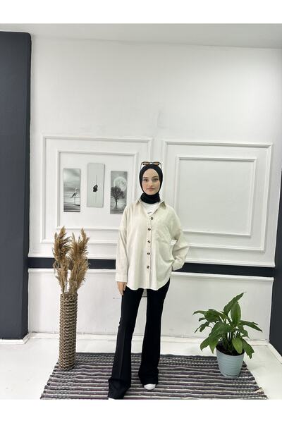 iyiness Gömlek Mevsimlik Gömlek Düz Renk Tek Cepli Gömlek