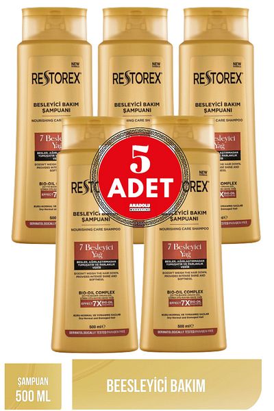 Restorex 500 Ml 7 Nourishing Oil Care Shampoo - 5 Pieces