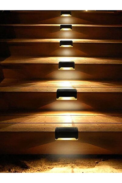 Özasya AVM 4 Adet Solar Güneş Enerjili Şarj Edilen Köşebent Merdiven Veranda Bahçe Led Lamba