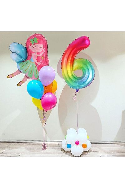 Mini Parti Mini Party Store Birthday Fairy Girl Colorful Balloon Set
