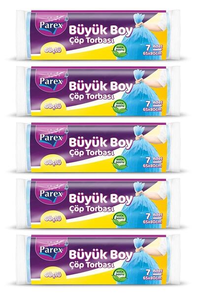 Parex Güçlü Çöp Torbası Büyük Boy 5 Li Set