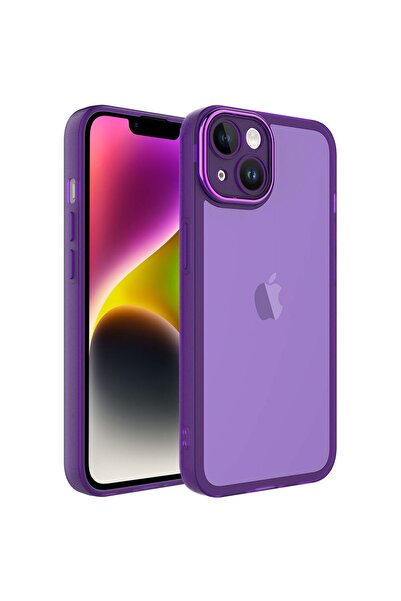 Pilanix Apple Iphone 13 Kılıf Kamera Korumalı Renkli Kenarlı Arkası Şeffaf Po...