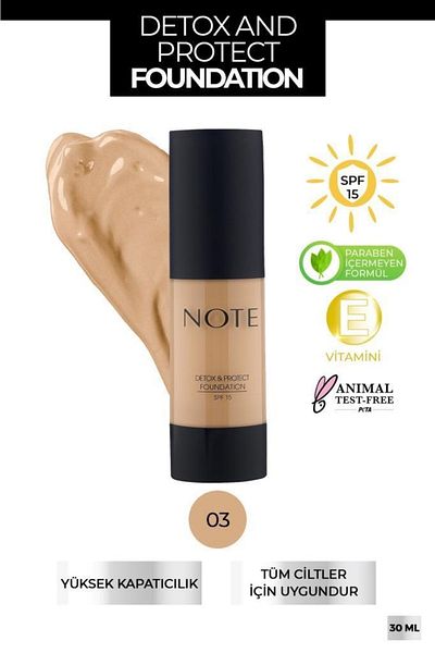 NOTE Detox And Protect Foundation 03 Medium Beige