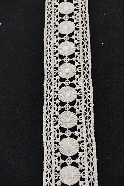 DUAYEN Güpür Dantel Ara Iki Tarafı Düz Güneş Desen 1 Metre