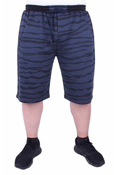 MocGrande Men's Large Size Diagonal Combed Cotton Shorts - 23601 Indigo