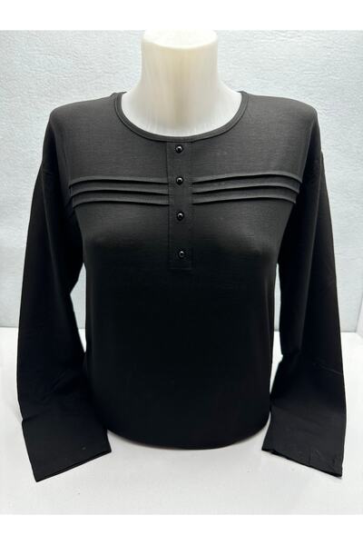 LÜKS MİRAYDA Γυναικεία βαμβακερή μπλούζα με σχέδια, πέτρες και λύκρα για την ...