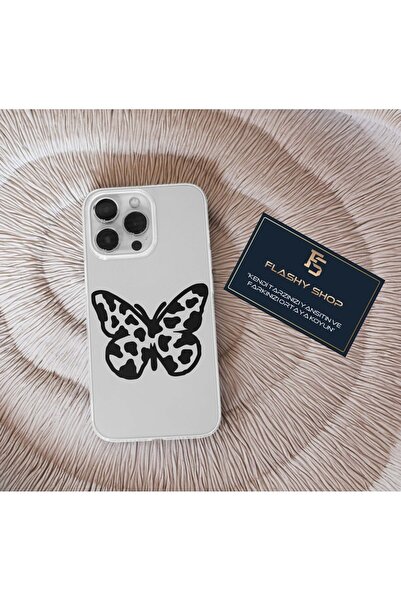Transparent Case with Black and White Butterfly Design for Samsung Galaxy A54