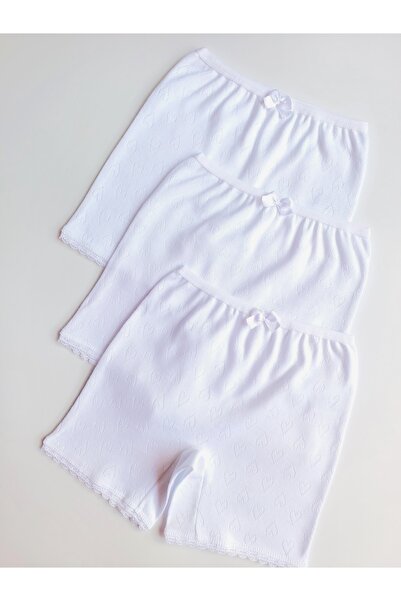 ÇebiKids تنورة/فستان بناتي من الأسفل 100% قطن من قماش الجاكار الأبيض، سراويل ...