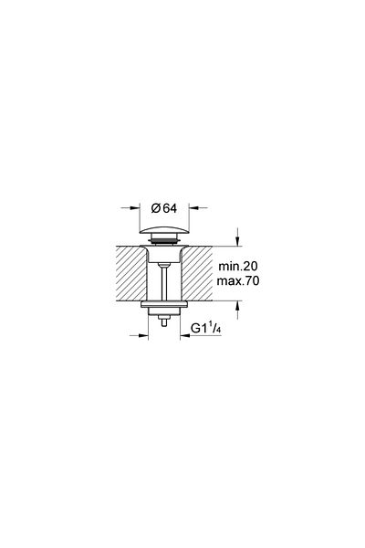 Grohe Push-to-open Drain Set - 65807dl0