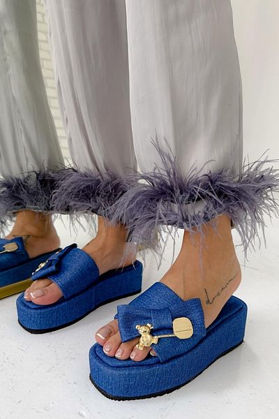 Shoebutik Παντόφλες κατάδυσης τζιν χρώματος