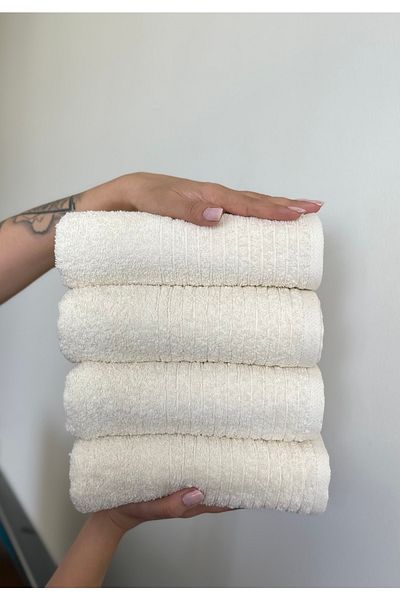 SHAL HOME Shawl 100% cotton Set of 4 50x90cm Hand and Face Towels