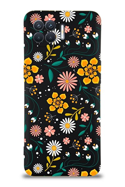 PrintiFy Oppo Reno 4 Lite Uyumlu Lansman Kılıf Çiçek Tasarımlı Içi Kadife Kap...