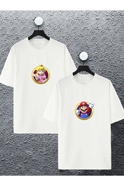 macklin للجنسين النساء الرجال سوبر ماريو والأميرة المطبوعة عاشق زوجين مزيج تص...