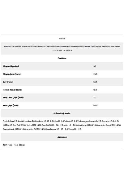 Form Metal 52734 Ibiza 10 Channel 9 Teeth 10062101   Starter Gear