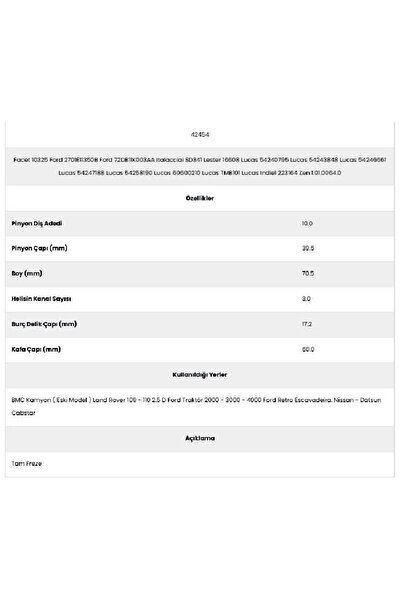 Form Metal 42454 Tractor 3 Channel 10 Tooth 2701E113 Starter Gear