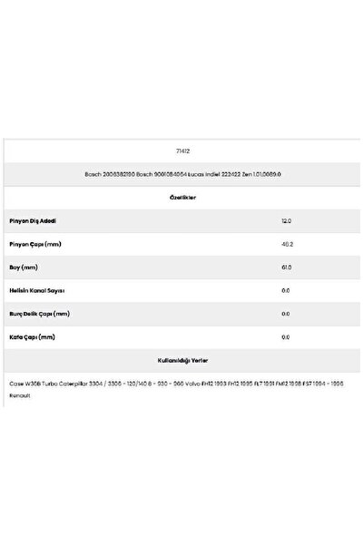 Form Metal 71412 Volvo 12 Teeth 20063821 Starter Gear