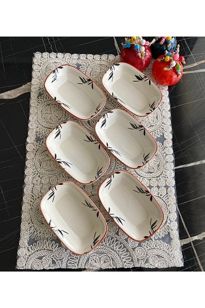 Areyma Olive Model 6-Piece Rectangular Breakfast Plate