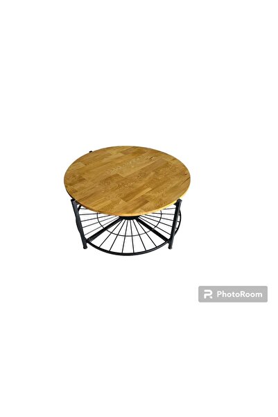 Shop kutuk Metal Tasarım Ayaklı Masif Doğal Ahşap Orta Sehpa