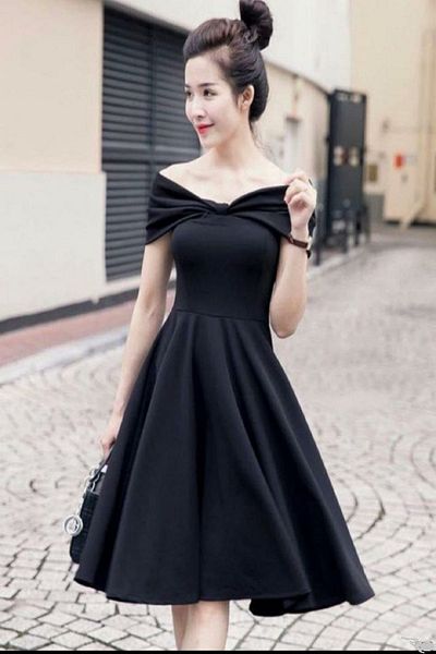 Secret Passion Lingerie Ελαστικό βραδινό φόρεμα με κολάρο Madonna Midi-Length Off The Shoulder - 58928 671